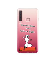 Snoopy Tasarımlı Süper Şeffaf Silikon Telefon Kılıfı Samsung A9 (2018)  