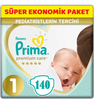 Prima Premium Care Bebek Bezi Beden:1 (2-5Kg) Yeni Doğan 140 Adet Süper Ekonomik Pk