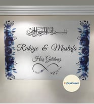 100x70cm Söz, Nişan, Kına Gecesi, Düğün İçin Kişiye Özel Branda Afiş Arka Fon
