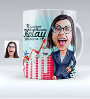 BK Gift Kişiye Özel Bayan Ceo Karikatürlü Beyaz Kupa Bardak  2