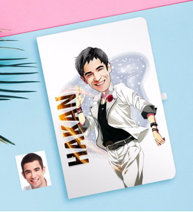 BK Gift Kişiye Özel Bay Karikatürlü Beyaz Defter-34