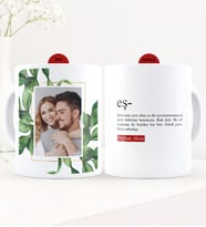 BK Gift Kişiye Özel Fotoğraflı Eş Anlamı Beyaz Kupa Bardak - 1