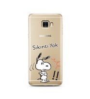 Snoopy Tasarımlı Süper Şeffaf Silikon Telefon Kılıfı Samsung C7  