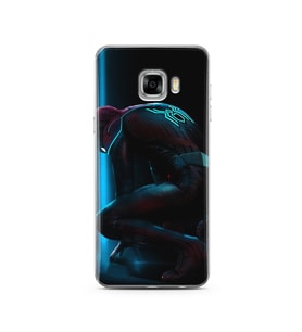 Örümcek Adam Tasarım Süper Şeffaf Silikon Telefon Kılıfı Samsung C5  