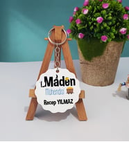 Maden Mühendisi Ahşap Anahtarlık