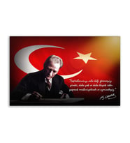 ''Güner Ofis''  Atatürk Tablosu Deri Üzerine Kanvas Tablo 80x130
