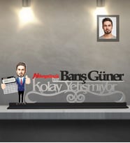 Kişiye Özel Bankacı Karikatürlü Kolay Yetişmiyor Ahşap Biblo Bay-1
