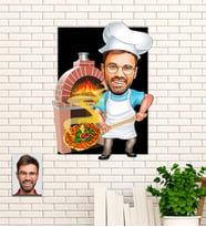 Kişiye Özel Kebapçı Temalı Karikatür Ahşap Tablo