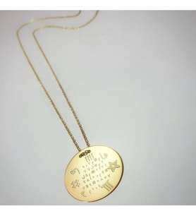 Özel Şekilli Gümüş Kolye Özel Gün Hediyesi (Gold)