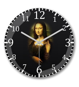 Mona Lisa Obscena Duvar Saati Bombeli Gercek Cam