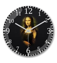 Mona Lisa Obscena Duvar Saati Bombeli Gercek Cam