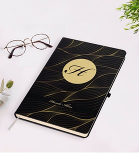 BK Gift Kişiye Özel Baş Harf İsim Tasarımlı Siyah Defter-3