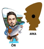 Kişiye Özel Balıkçı Karikatürlü Ahşap Magnet Bay-3