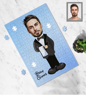 Kişiye Özel Şef Garson Tasarımlı Karikatür A4 99 Parça Puzzle Bay-1