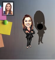 Kişiye Özel İş Kadını Karikatürlü Ahşap Magnet Bayan-6