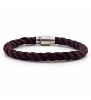 KAHVERENGİ HALAT METAL MANYETİK KLİPS ERKEK BİLEKLİK BT342