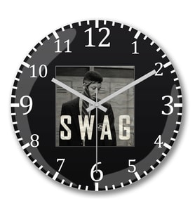 Swag Will (Preta) Duvar Saati Bombeli Gercek Cam