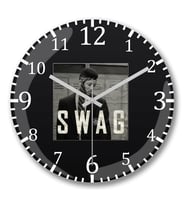 Swag Will (Preta) Duvar Saati Bombeli Gercek Cam