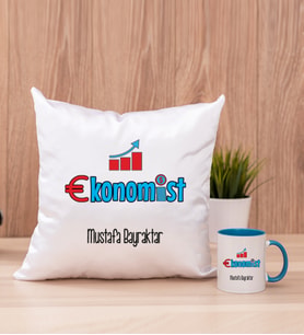Ekonomist Kare Yastık ve Mavi Kupa Bardak