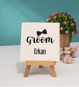 Groom Damat Tasarımlı Kişiye Özel Groom Damat Dekoratif Taş Baskı 