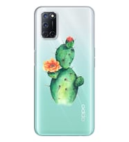 Kaktüs Tasarımlı Süper Şeffaf Silikon Telefon Kılıfı Oppo A52-A72