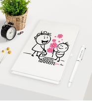 BK Gift Kişiye Özel Canım Annem Beyaz Defter Kalem Seti - 17
