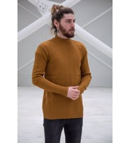 Erkek Yarım Balıkçı Yaka Triko Kazak 21K-6300102 Taba