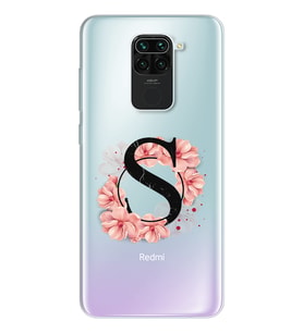 Pembe Çiçekli Harf Tasarım Süper Şeffaf Silikon Telefon Kılıfı Xiomai Redmi Note
