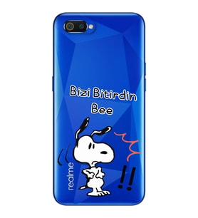 Snoopy Tasarımlı Süper Şeffaf Silikon Telefon Kılıfı Oppo Realmi C2
