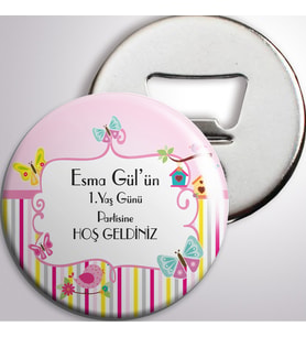 Doğum Günü Puantiyeli Şerit Açacaklı Magnet