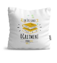 BK Gift Kişiye Özel En İyi Sınıf Öğretmeni Dekoratif Yastık  6