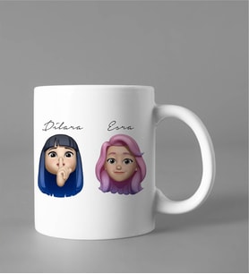 Emoji Kız Arkadaş Kupası Kişiye Özel