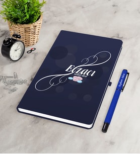 BK Gift Kişiye Özel Eczacı Lacivert Defter Kalem Seti-8