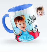 BK Gift Kişiye Özel Kız Çocuk Karikatürlü Mavi Kupa Bardak  1