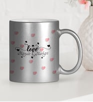 BK Gift Kişiye Özel Sevgililer Günü Temalı Gümüş Yaldızlı Kupa Bardak  28