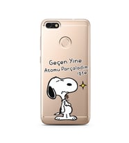 Snoopy Tasarımlı Süper Şeffaf Silikon Telefon Kılıfı Huawei P9 Lite 2017 Mini 