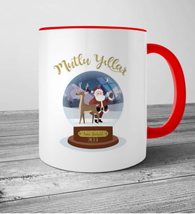 BK Gift Kişiye Özel Mutlu Yıllar Kırmızı Kupa Bardak  2