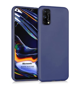 Microsonic Matte Silicone Realme 7 Pro Kılıf Lacivert
