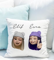 Emoji Kız Arkadaş Stiker Yastığı Kişiye Özel