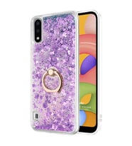 Microsonic Samsung Galaxy A01 Kılıf Glitter Liquid Holder Mor