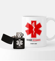 BK Gift Kişiye Özel Eczane Temalı Çakmak ve Kupa Hediye Seti - 2