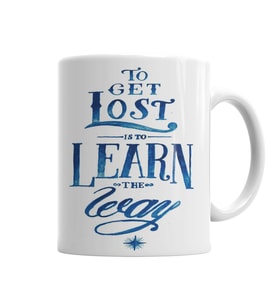 İngilizce Yazılı To Get Lost Learn Kupa Bardak Porselen