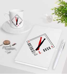 BK Gift Kişiye Özel Baterist Beyaz Defter Kalem Türk Kahvesi Fincanı Seti-1 (Model 1)