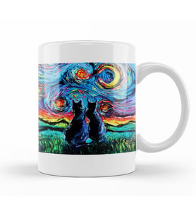 Cat Van Gogh's   Cats Kedi    Kupa Bardak Porselen