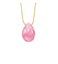 Pembe Damla Taşlı Altın Kolye