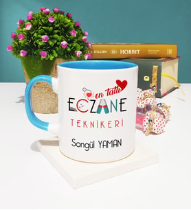 Mesajlı Eczane Teknikeri Kupa Bardak Mavi