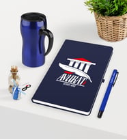 BK Gift Kişiye Özel Avukat Temalı Lacivert Defter Kalem ve Termos Mug Seti - 3 (Model 1)