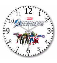 Marvel   Avengers   Duvar Saati Bombeli Gercek Cam