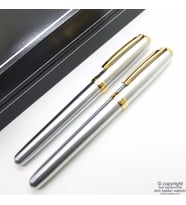 Sheaffer Prelude Krom Altın Dolma Kalem + Roller Kalem Set   İsme Özel Kalem Seti