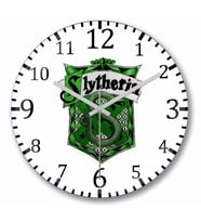 Slytherin  Duvar Saati Bombeli Gercek Cam